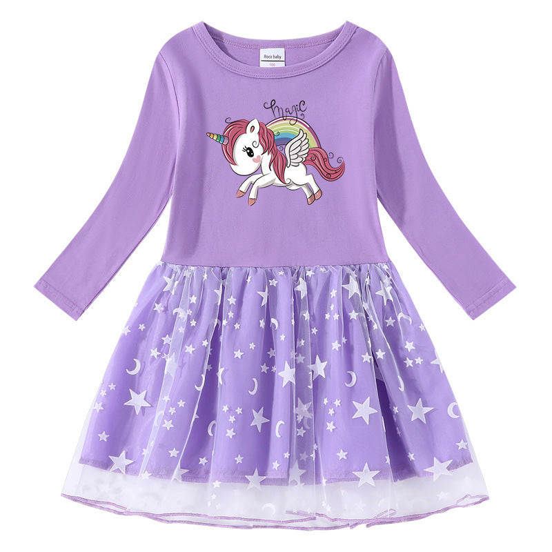 Cotton printed cartoon dress