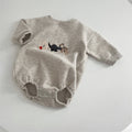 Dinosaur embroidery fleece bag fart hoodie crawling suit