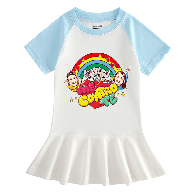 Me contro te half sleeved girls' dress