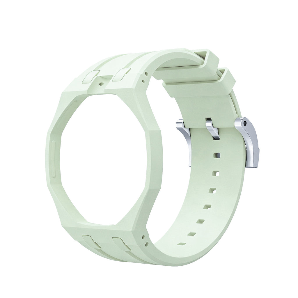 Swatch x AP Co branded Oak Bioceramic Modified Case Silicone Strap
