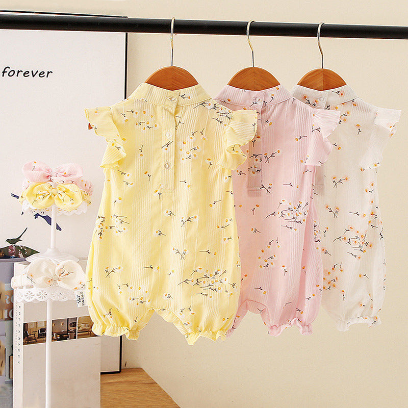 Cute Baby Onesie for Girls, Princess Short Sleeve Romper, Newborn Infant Bodysuit