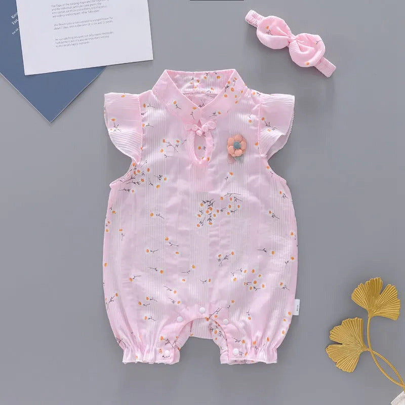 Cute Baby Onesie for Girls, Princess Short Sleeve Romper, Newborn Infant Bodysuit