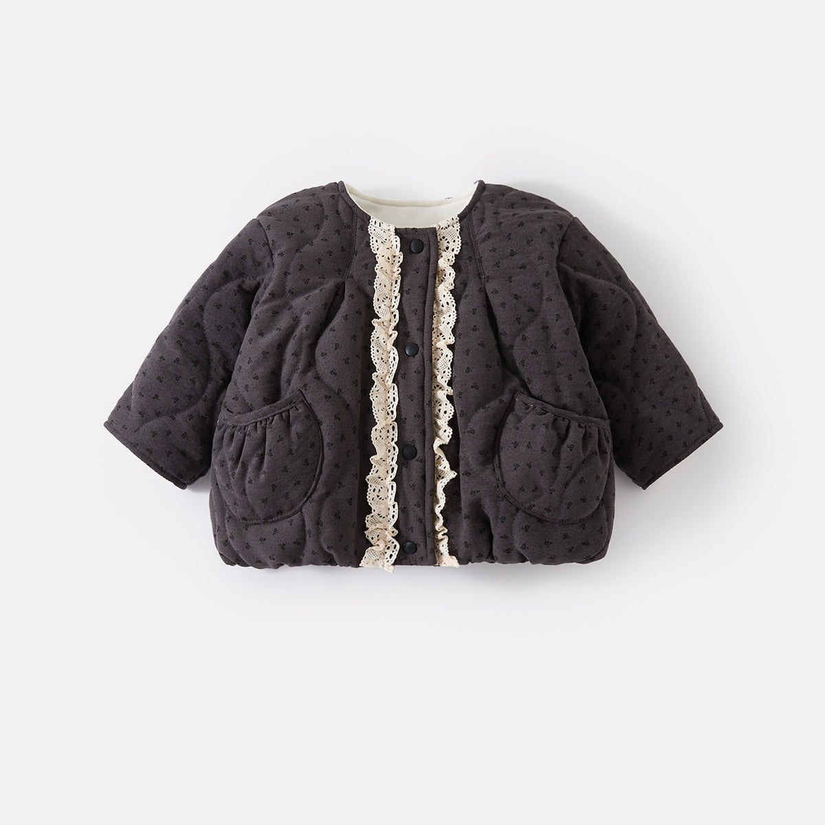 Infant and Toddler Ruffled Quilted Coat Set, Baby Girl Cotton Jacket