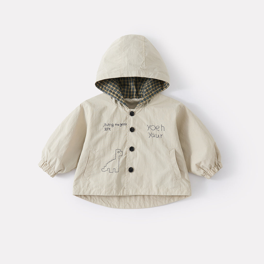 Color-block Hooded Outfit Set for Boys, Two-piece Suit with Cardigan and Jeans