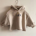 Casual letter hooded looped children's top