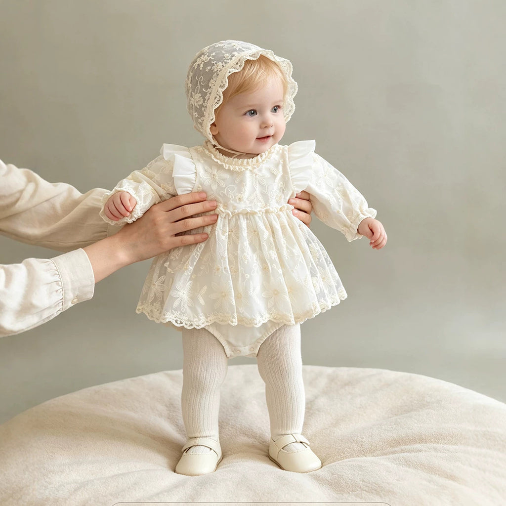 Fall Baby Lace Romper Dress for Girls