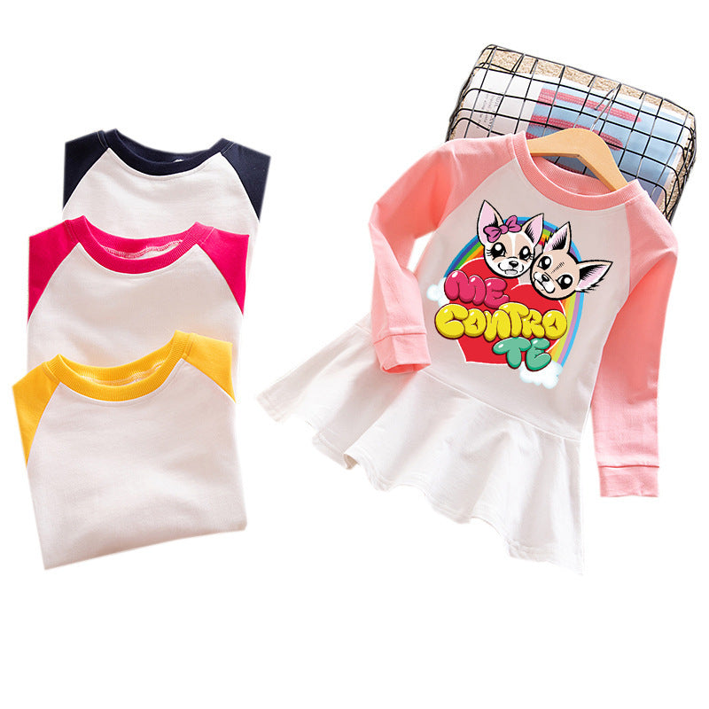 Cartoon hoodie girl dress