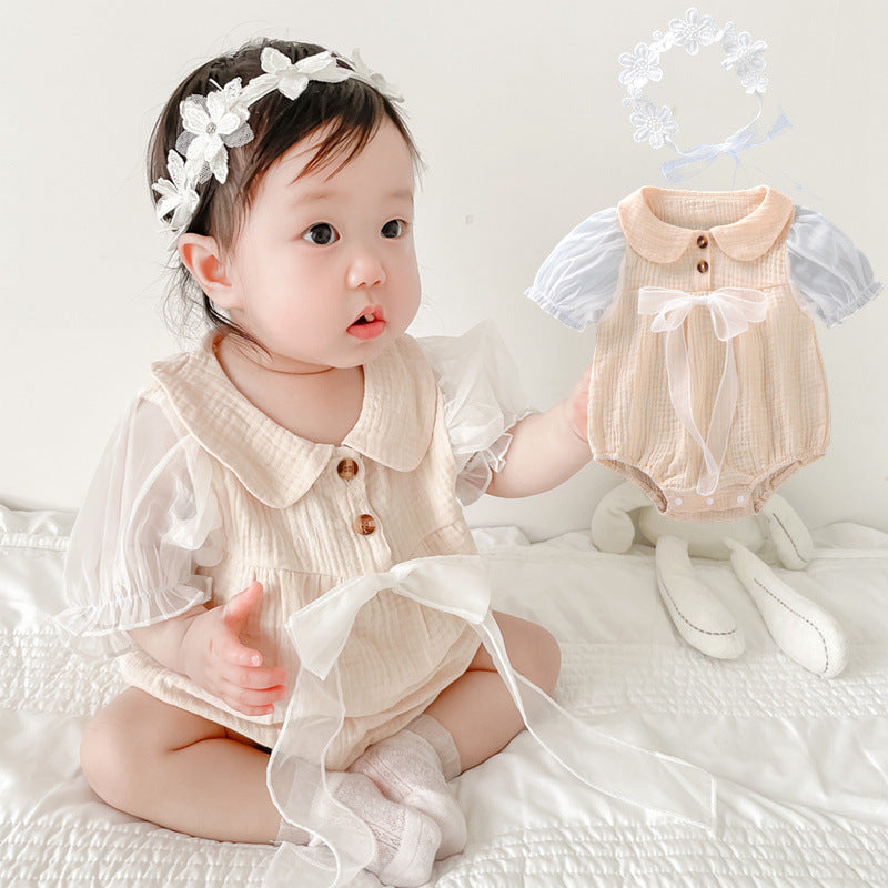 Stylish Baby Triangular Romper for Girls, Newborn Infant Onesie