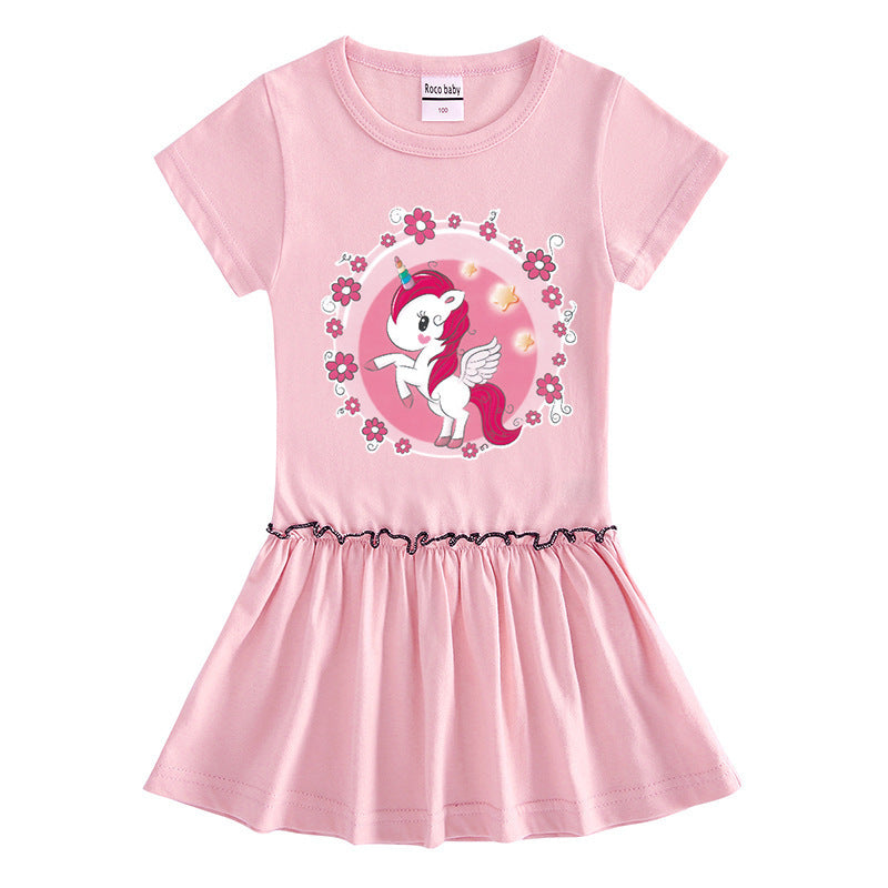 Children's short sleeved dress made of cotton