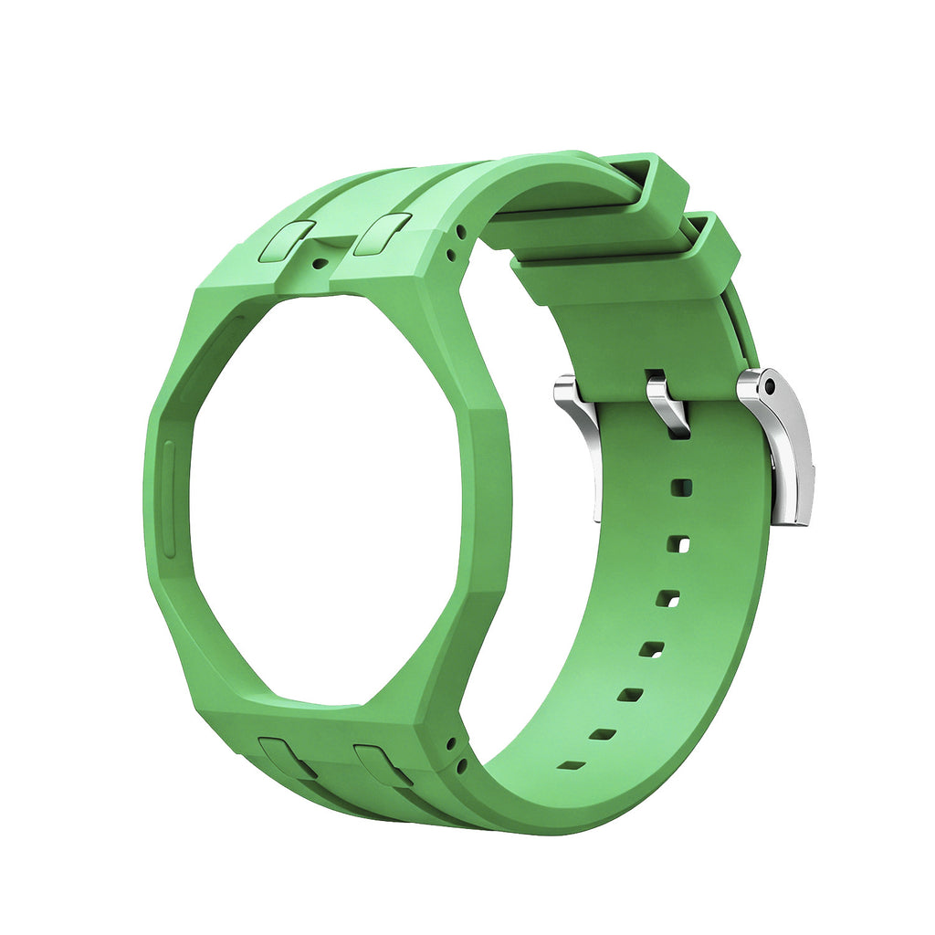 Swatch x AP Co branded Oak Bioceramic Modified Case Silicone Strap