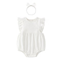 Cute Solid Color Round Neck Sleeveless Baby Romper for Newborns