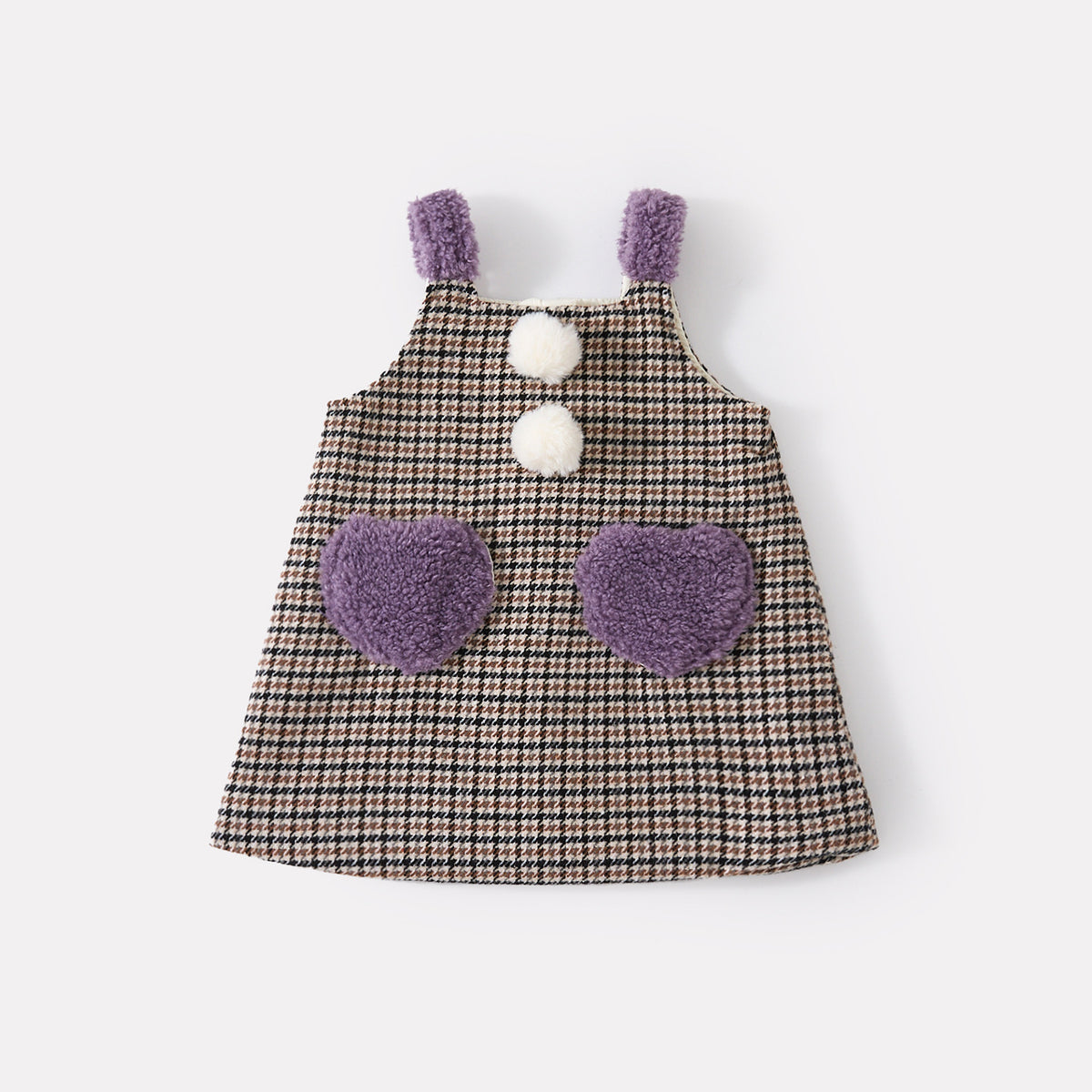 Thickened Heart-shaped Bodysuit Dress Set for Baby Girls, Knit Sweater Two-piece Outfit