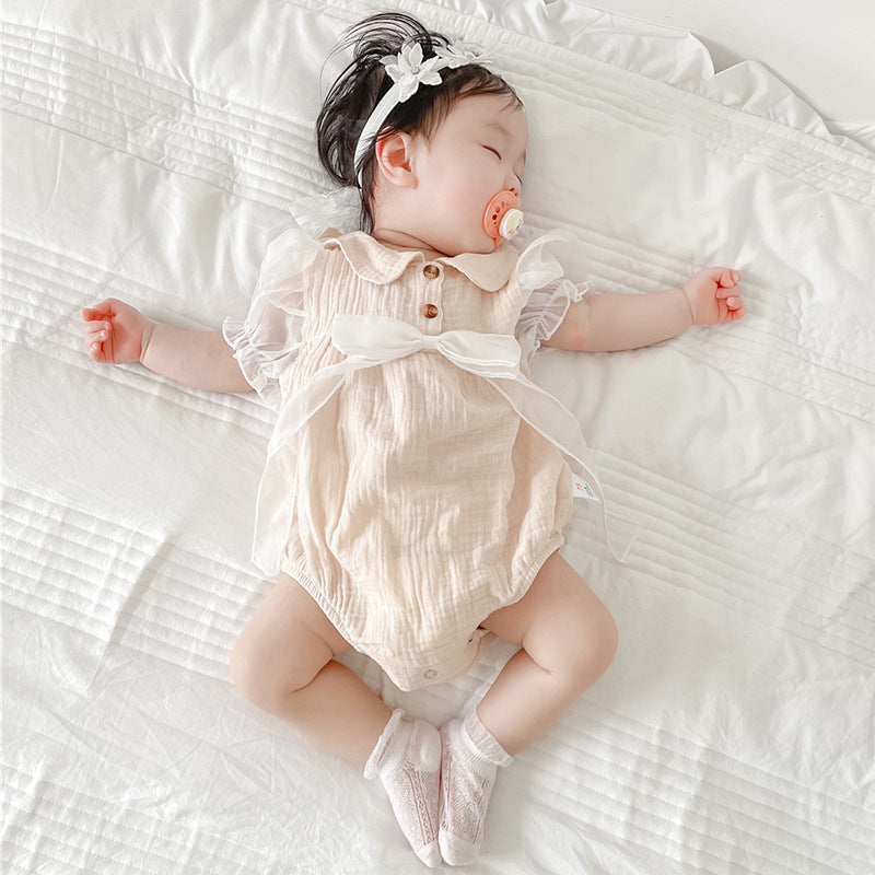 Stylish Baby Triangular Romper for Girls, Newborn Infant Onesie