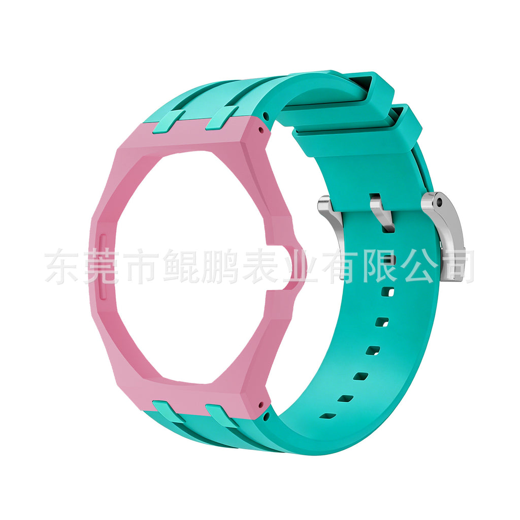 Swatch x AP Co branded Oak Bioceramic Modified Case Silicone Strap