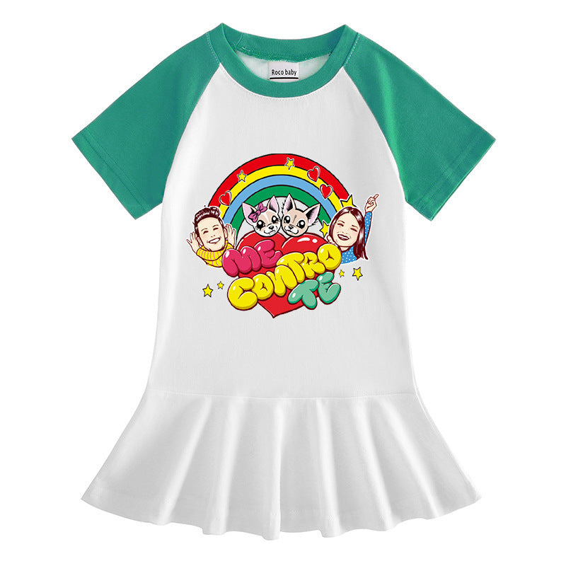 Me contro te half sleeved girls' dress