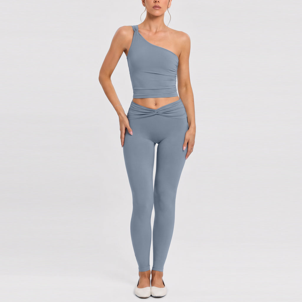 New Yoga Wear Set for Women, Cloud-like Fabric, Sports Crop Top and Long Pants Two-Piece Set, Lightweight Luxury Casual Versatile Fitness Outfit