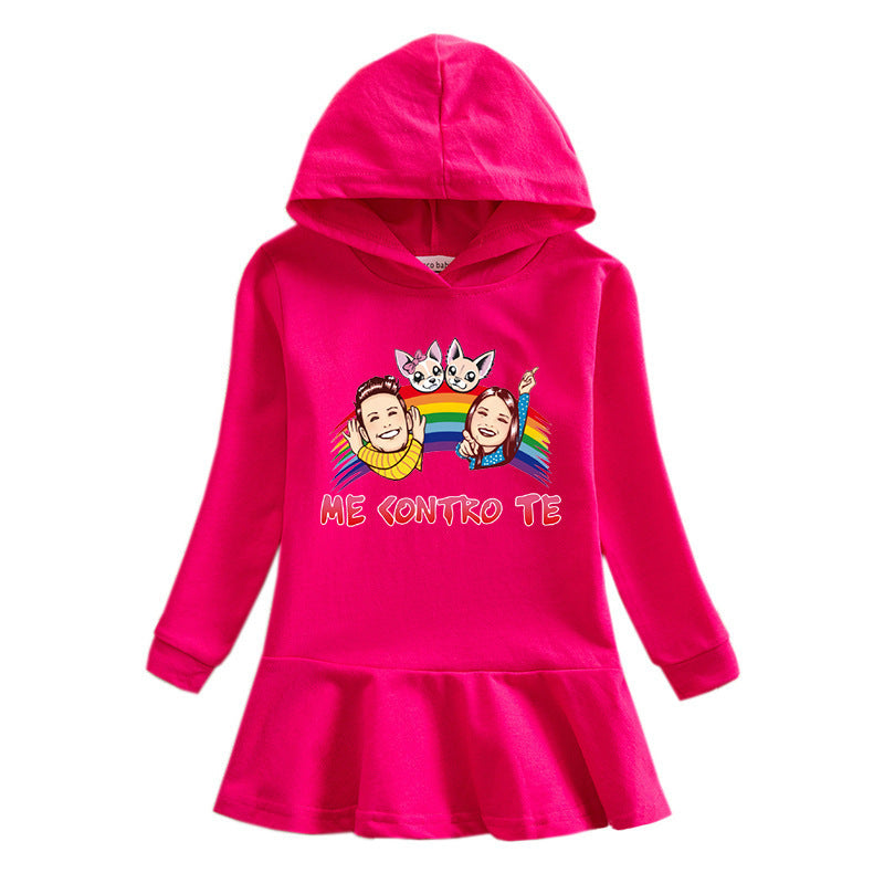 Children's hooded sweatshirt dress cartoon