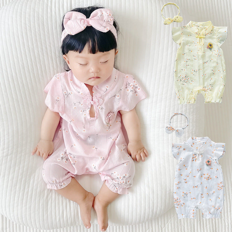 Cute Baby Onesie for Girls, Princess Short Sleeve Romper, Newborn Infant Bodysuit