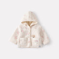 Cute Baby Thermal Hooded Cardigan and Pants Set, Thickened One-Piece Warm Outwear for Girls