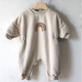 Rainbow fleece concealed button one-piece fleece hoodie and climbing suit
