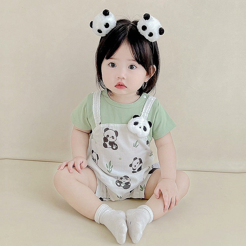 Baby Onesie, 100-Day Baby Short Sleeve Romper, Fake Two-Piece Bodysuit