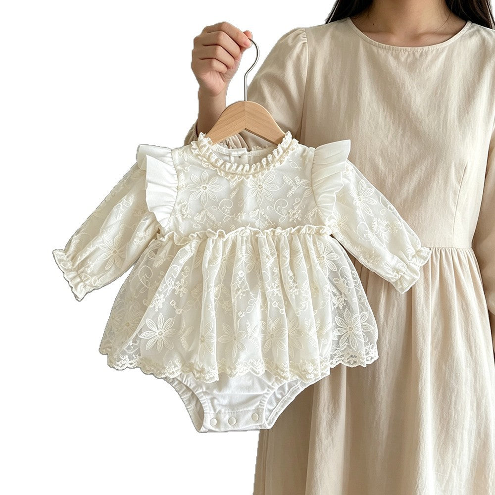 Fall Baby Lace Romper Dress for Girls