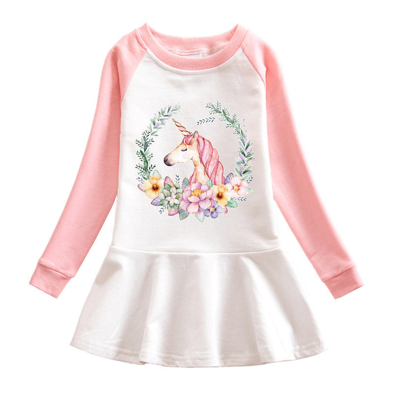 Cartoon hoodie girl dress