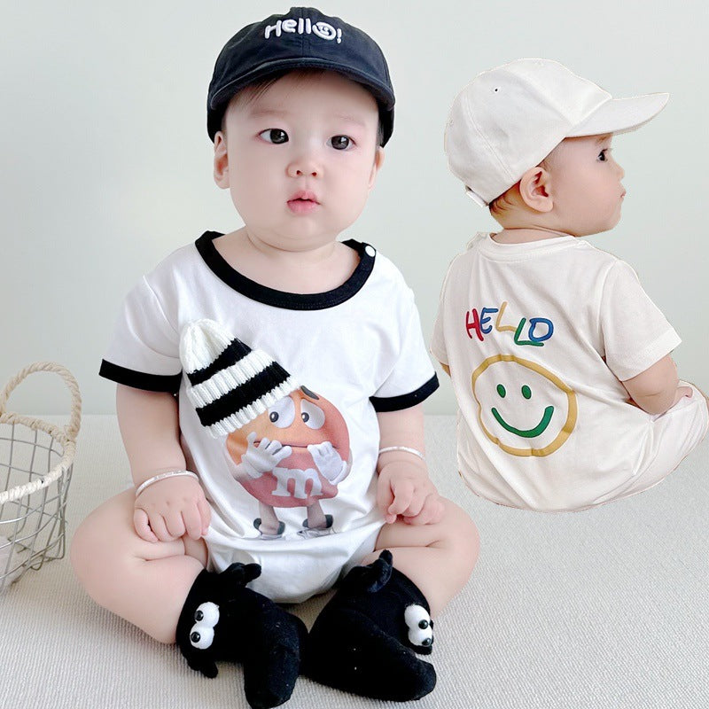 Cute Baby Short Sleeve Romper Infant Bodysuit Newborn Child Onesie Lightweight Outing Crawler