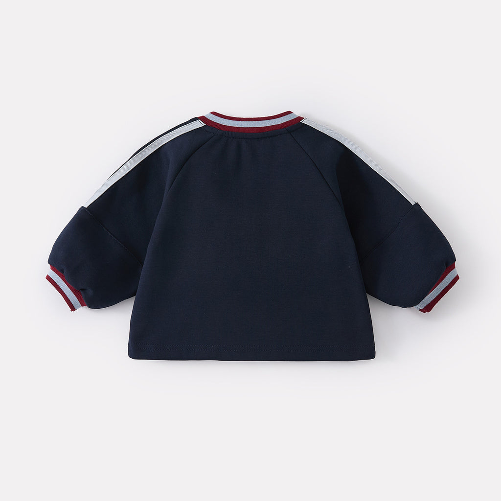 Toddler Ribbon Sport Suit for Boys, Letter Print Top with Casual Pants