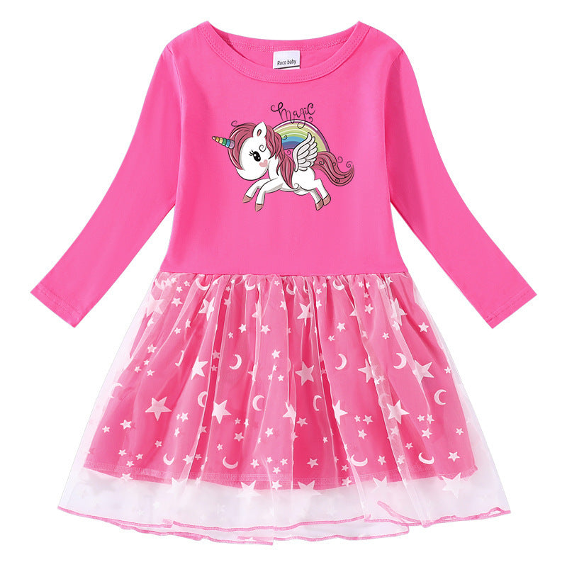 Cotton printed cartoon dress