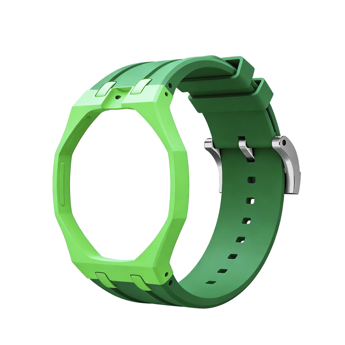 Swatch x AP Co branded Oak Bioceramic Modified Case Silicone Strap