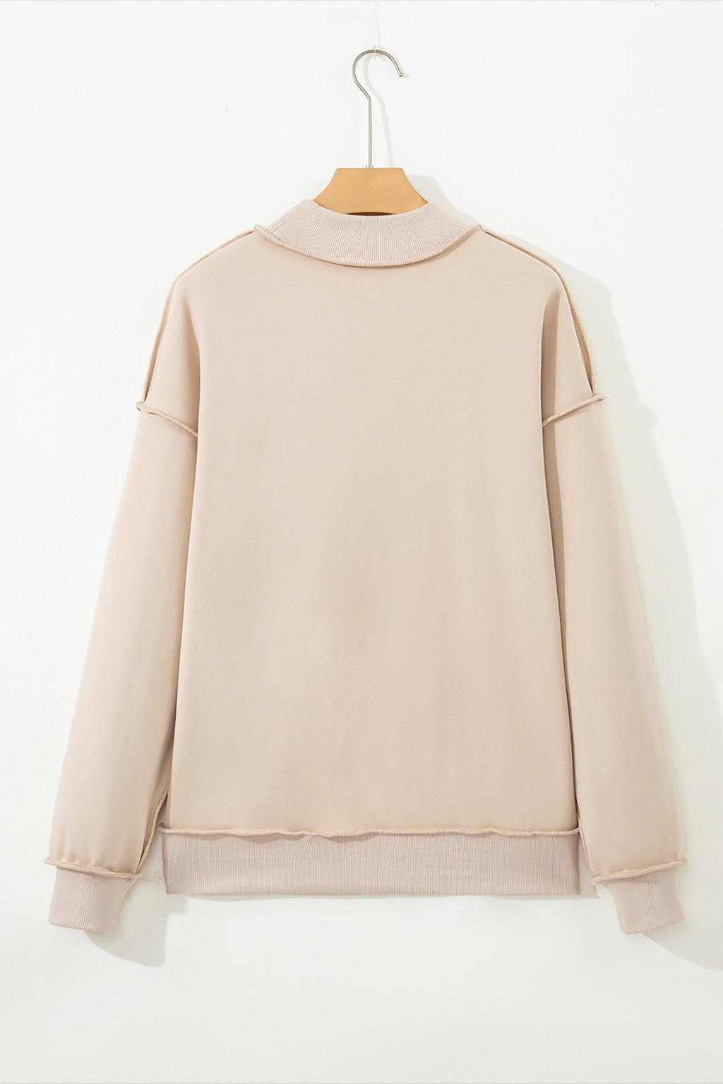 Bright Green Oversize Drop Shoulder Reversible Mock Neck Sweatshirt