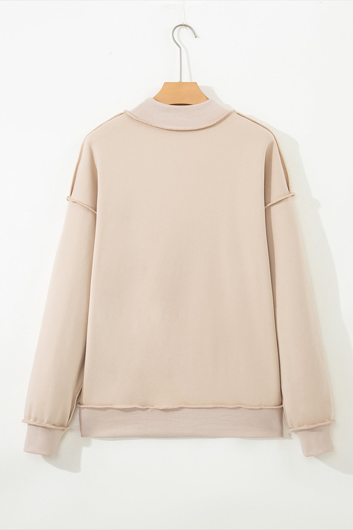 Bright Green Oversize Drop Shoulder Reversible Mock Neck Sweatshirt