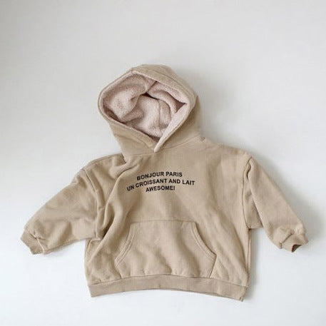 Fleece pullover cotton hoodie casual top