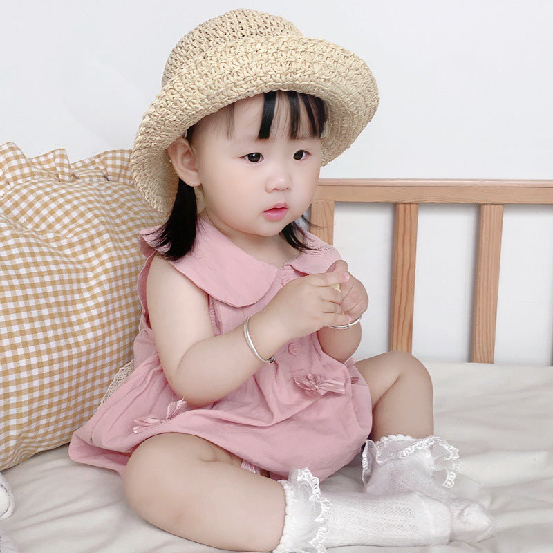 Cute Princess Style Baby Girl Triangular Romper Infant Bodysuit Newborn Children's Onesie Summer Lightweight