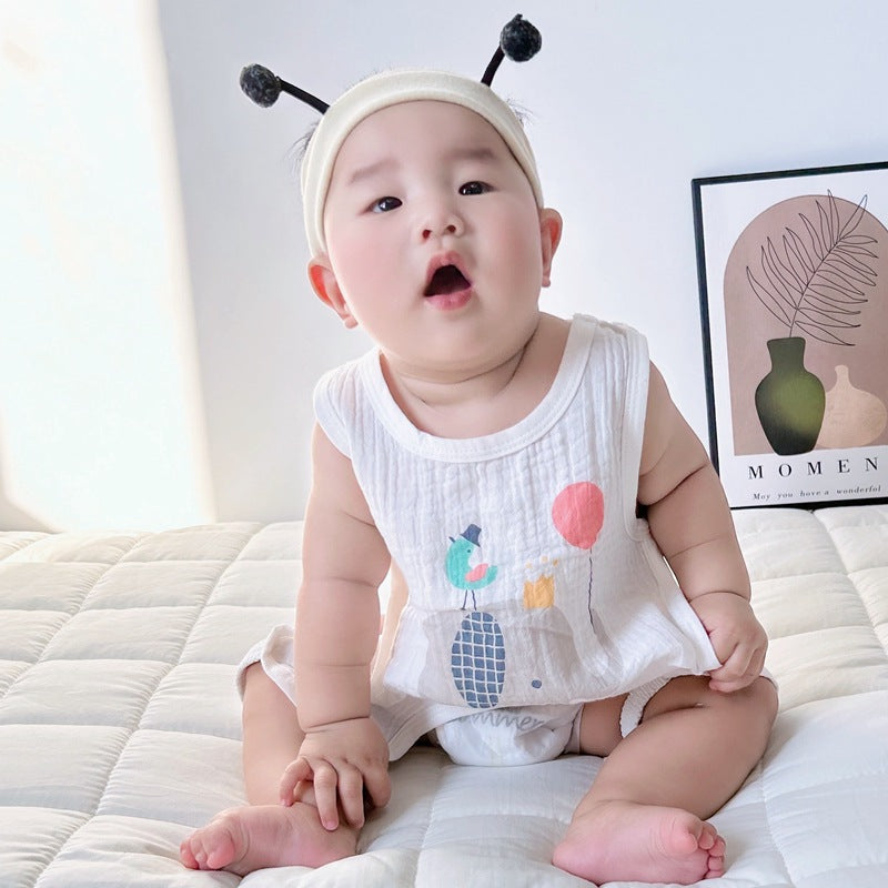 Baby Breathable Muslin Half-Back Legged Belly Warmer for Newborns