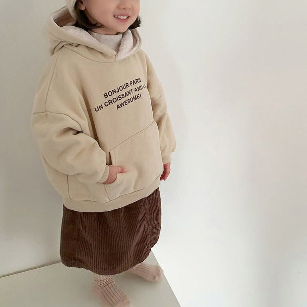 Fleece pullover cotton hoodie casual top