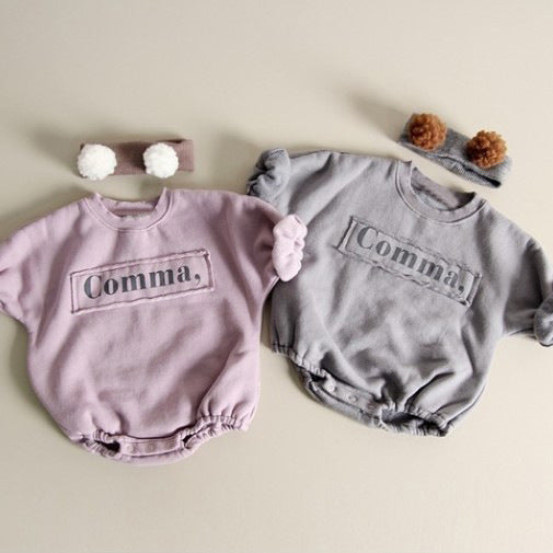 Letter hidden button fleece hoodie long sleeved jumpsuit