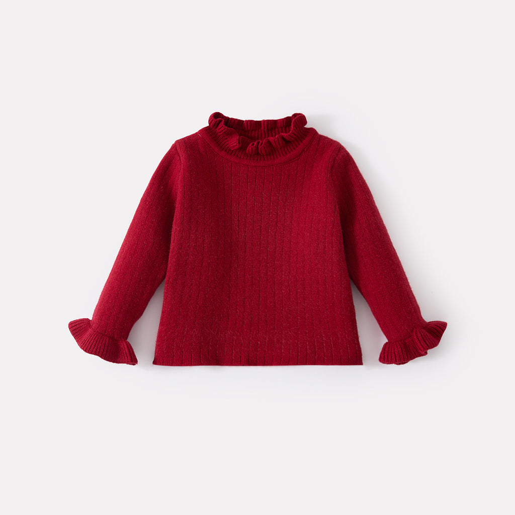 Fleece Lined Thickened Vest Dress Set for Baby Girls, Knit Sweater and Dress Two-Piece Outfit