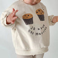 Cute cake printed fleece casual hoodie