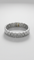 Pulsera hombre acero inoxidable plateado