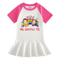 Cartoon half sleeved girls' dress