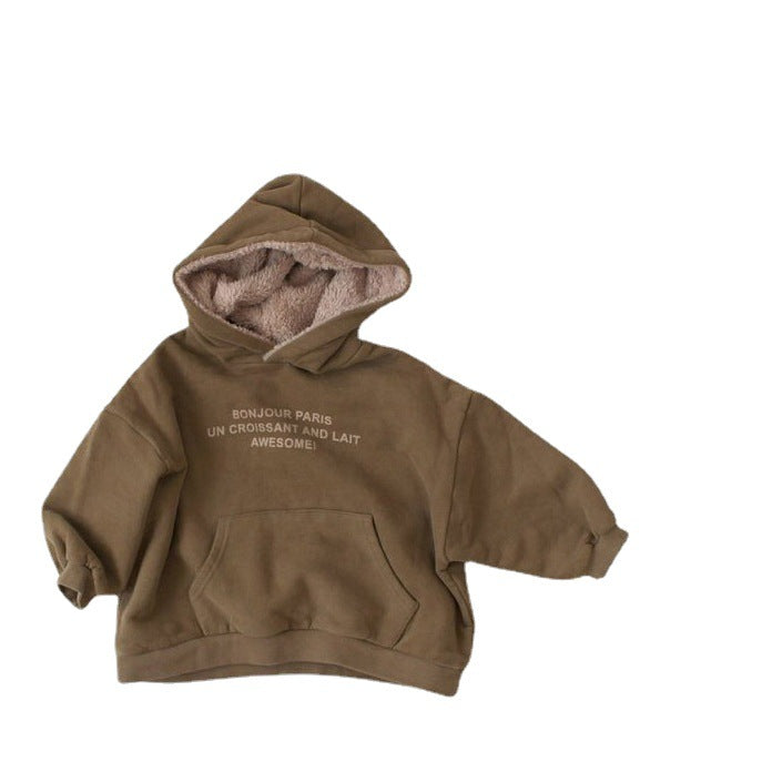 Fleece pullover cotton hoodie casual top