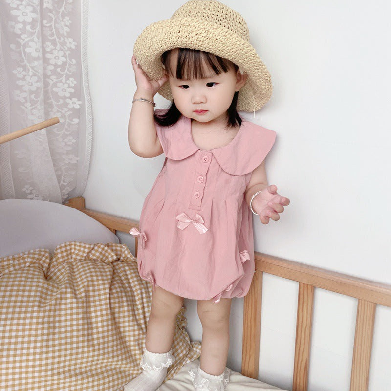 Cute Princess Style Baby Girl Triangular Romper Infant Bodysuit Newborn Children's Onesie Summer Lightweight