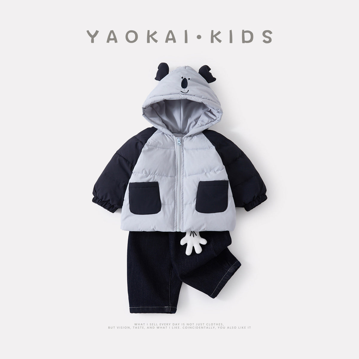 Baby Hooded Cotton Suit Set, Baby Patchwork Cotton Coat with Fleece Lined Thick Pants Two-Piece Set