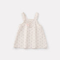 Print Overalls Dress Set for Baby Girls Two-Piece Outfit with Dress and Bodysuit