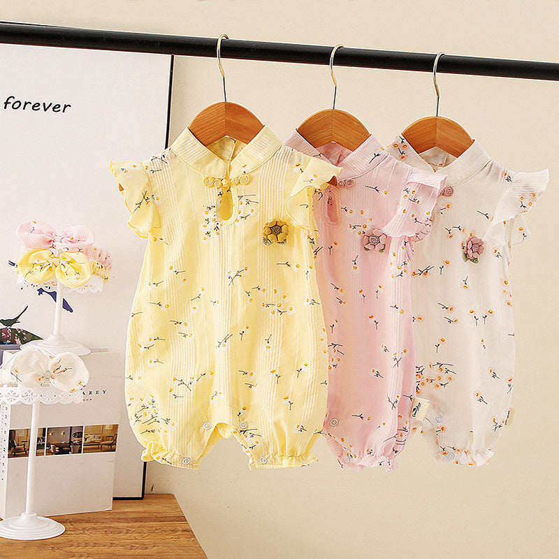 Cute Baby Onesie for Girls, Princess Short Sleeve Romper, Newborn Infant Bodysuit
