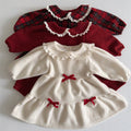 Sweet bow lace dress for children