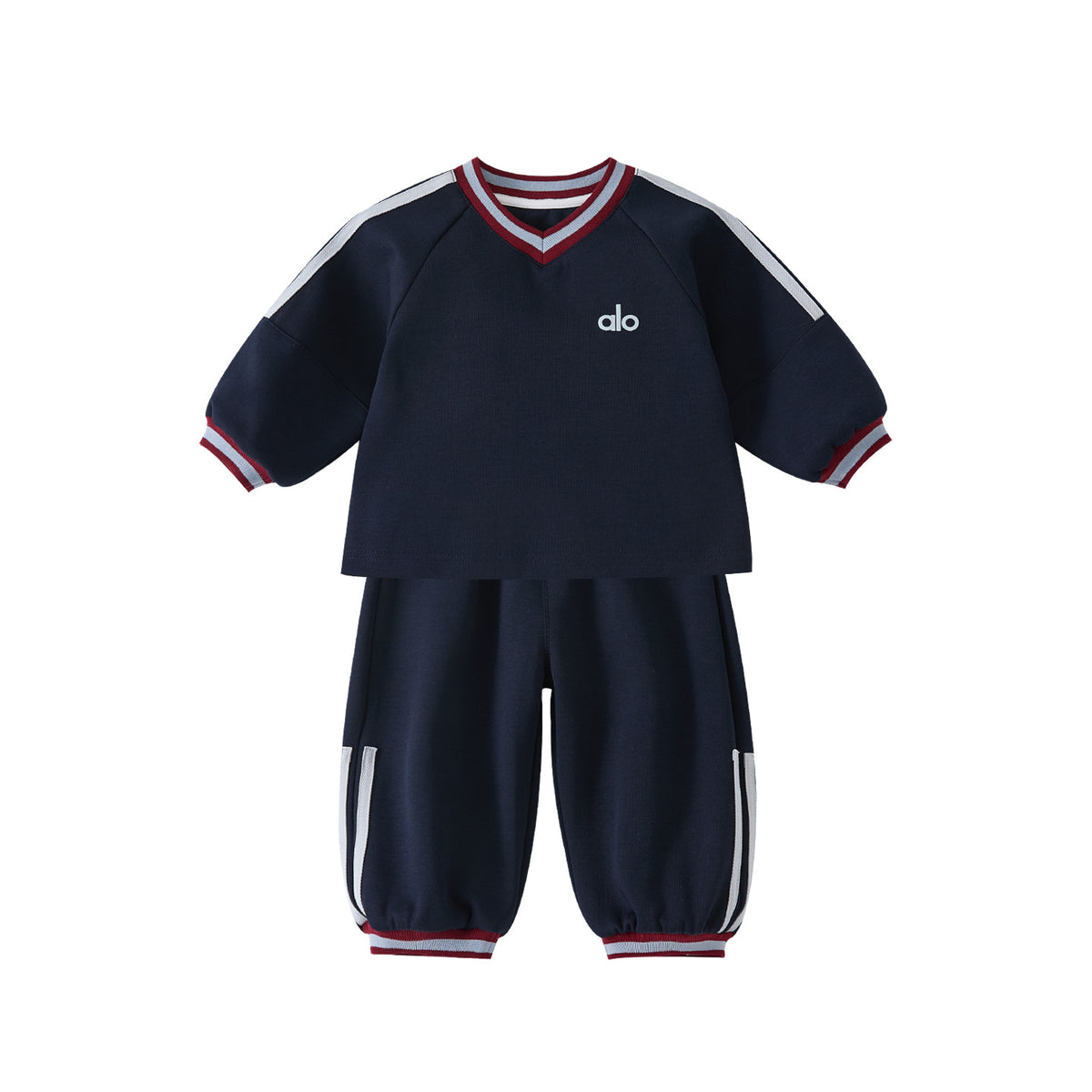 Toddler Ribbon Sport Suit for Boys, Letter Print Top with Casual Pants