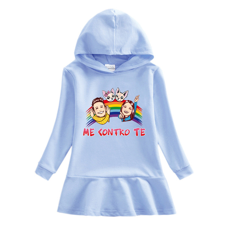 Children's hooded sweatshirt dress cartoon
